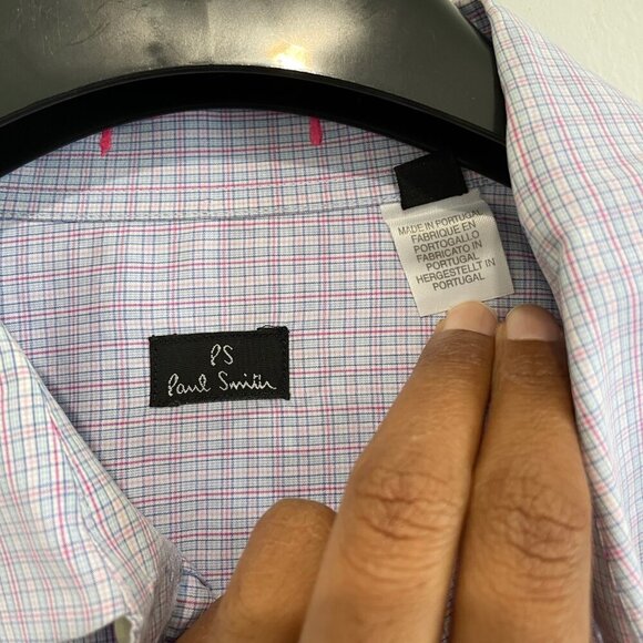 Paul Smith Men Blue Check Shirt Size M - Picture 5 of 8